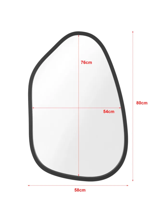 Wandspiegel Filiano in Schwarz (B)58cm (H)80cm (T)1.8cm