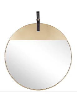 Wandspiegel GURS in Gold/Braun - (W) 60 x (H) 60 x (L) 2 cm