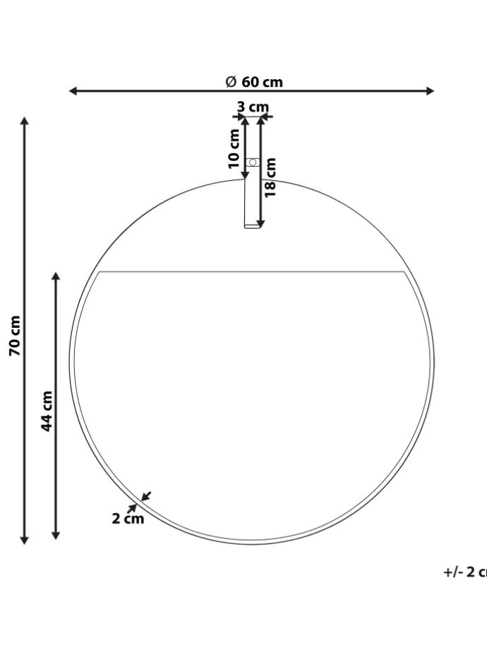 Wandspiegel GURS in Gold/Braun - (W) 60 x (H) 60 x (L) 2 cm