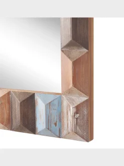 Wandspiegel HIZOTE in Braun/Blau/Bunt - (W) 63 x (H) 90 x (L) 7 cm