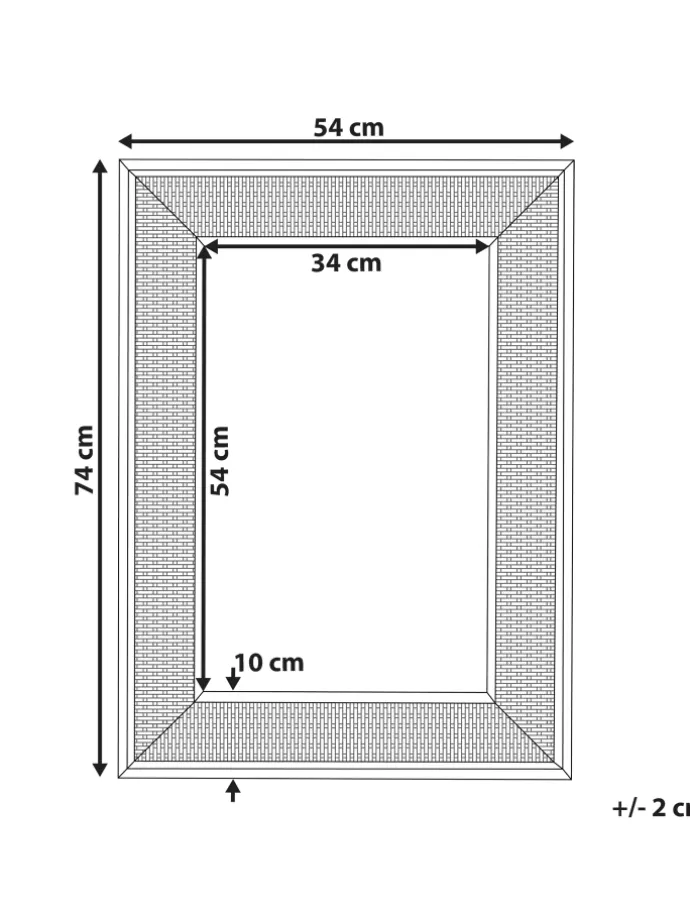 Wandspiegel IGUALA in Braun - (W) 54 x (H) 74 x (L) 5 cm