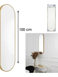 Wandspiegel in Gold - (B)30 x (H)100 cm