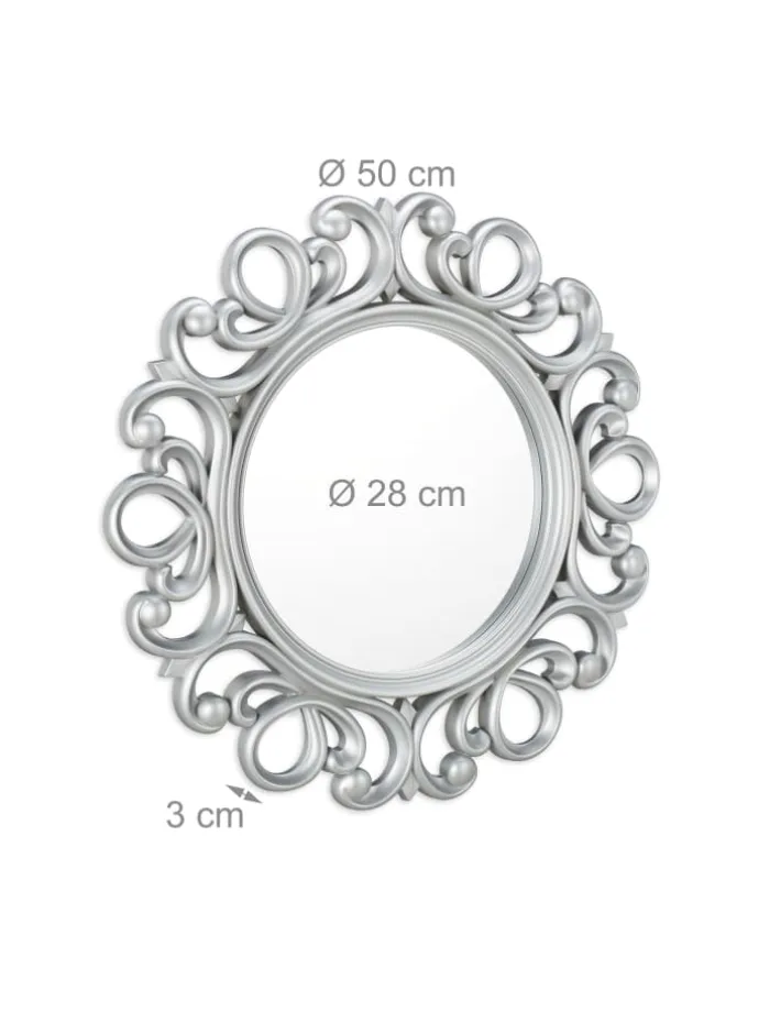 Wandspiegel in Silber - Ø 50 cm