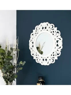 Wandspiegel in Weiß - Ø 60 cm