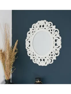 Wandspiegel in Weiß - Ø 60 cm