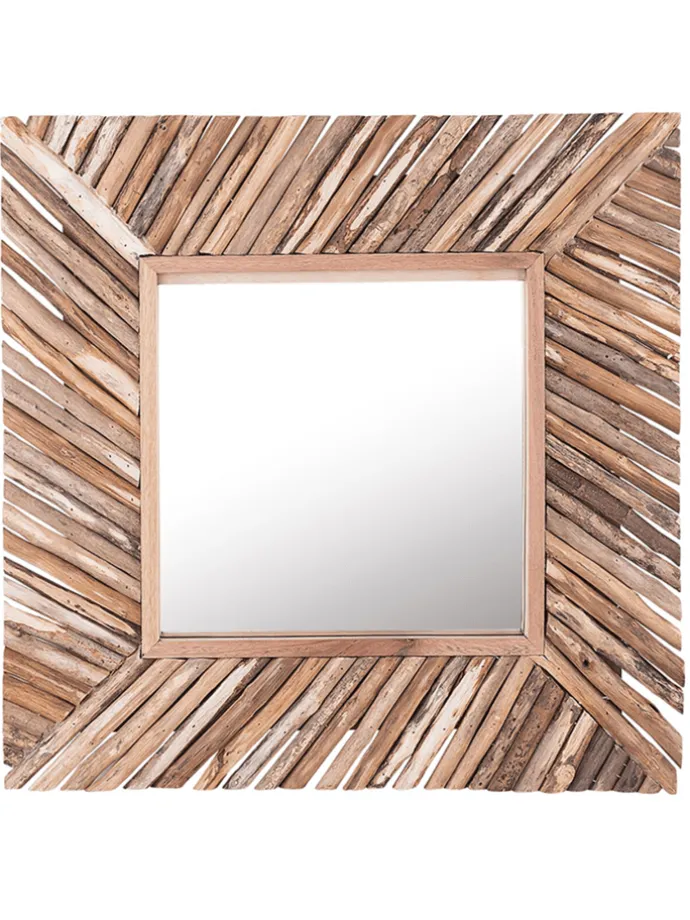 Wandspiegel KANAB in Braun - (W) 60 x (H) 60 x (L) 5 cm