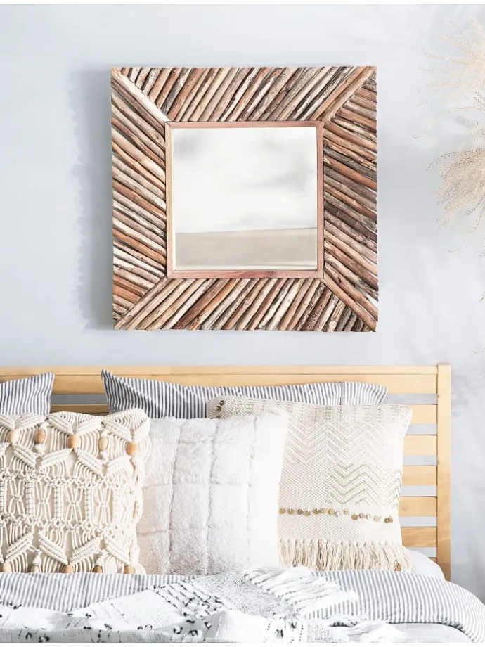 Wandspiegel KANAB in Braun - (W) 60 x (H) 60 x (L) 5 cm