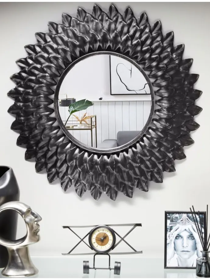 Wandspiegel LARRAU in Silber - (W) 70 x (H) 70 x (L) 4 cm