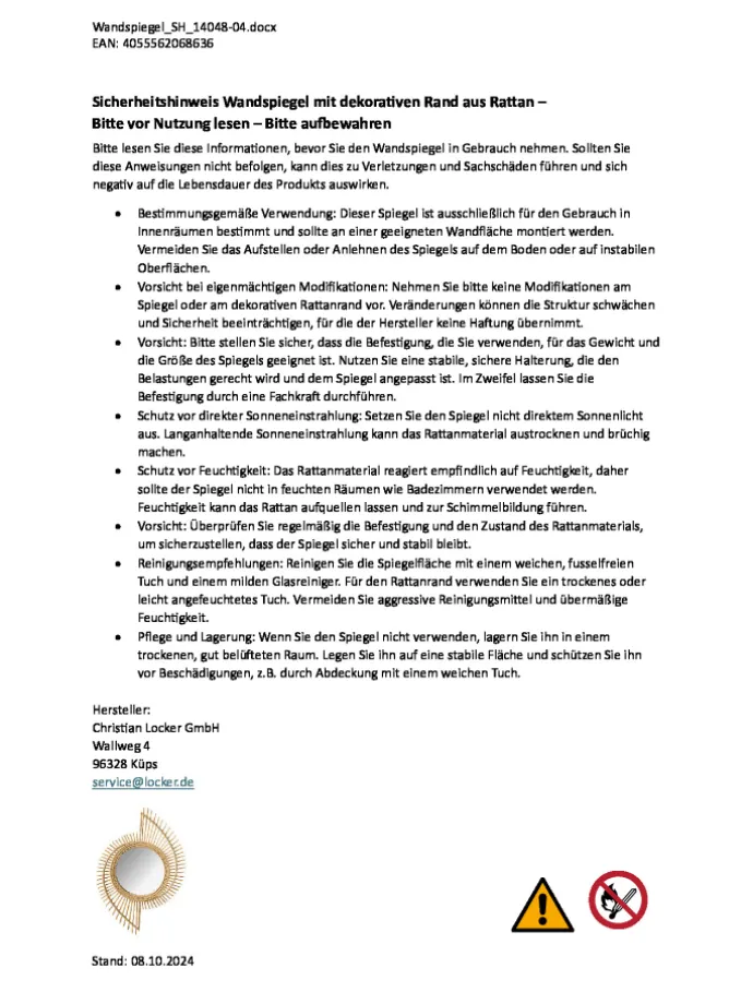 Wandspiegel LEVIMIRROR11 in Braun