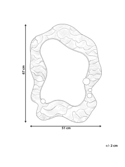 Wandspiegel LINAS in Grau/Gold - (W) 51 x (H) 67 x (L) 7 cm