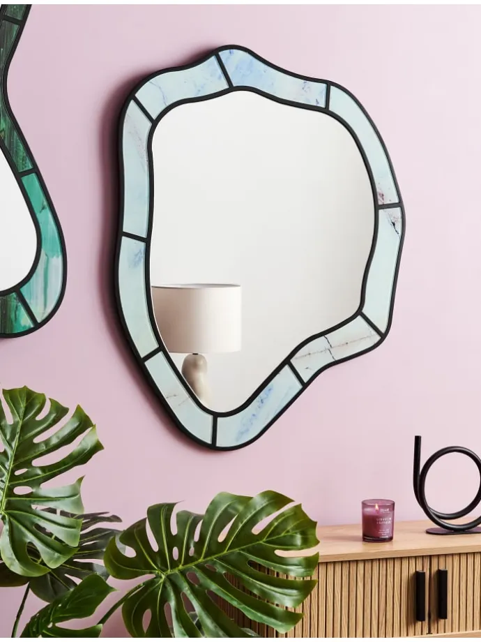 Wandspiegel LIVERDUN in Blau/Schwarz - (W) 64 x (H) 86 x (L) 2 cm