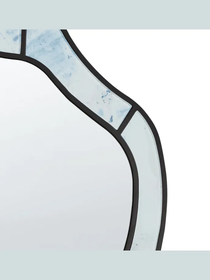 Wandspiegel LIVERDUN in Blau/Schwarz - (W) 64 x (H) 86 x (L) 2 cm