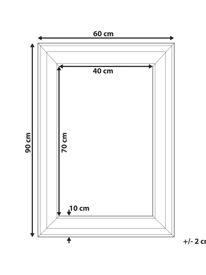 Wandspiegel LUNEL in Schwarz - (W) 60 x (H) 90 x (L) 3 cm