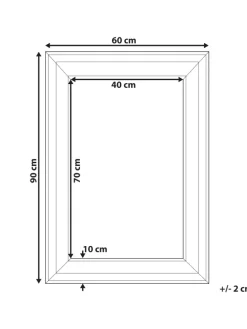 Wandspiegel LUNEL in Weiß - (W) 60 x (H) 90 x (L) 3 cm
