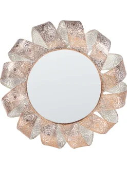 Wandspiegel MANGALORE in Weiß/Kupfer - (W) 54 x (H) 54 x (L) 4 cm