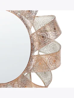 Wandspiegel MANGALORE in Weiß/Kupfer - (W) 54 x (H) 54 x (L) 4 cm