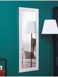 Wandspiegel MERVENT in Weiß/Silber - (W) 50 x (H) 130 x (L) 2 cm