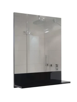 Wandspiegel mit Ablage B19, Schwarz