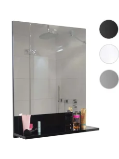 Wandspiegel mit Ablage B19, Schwarz