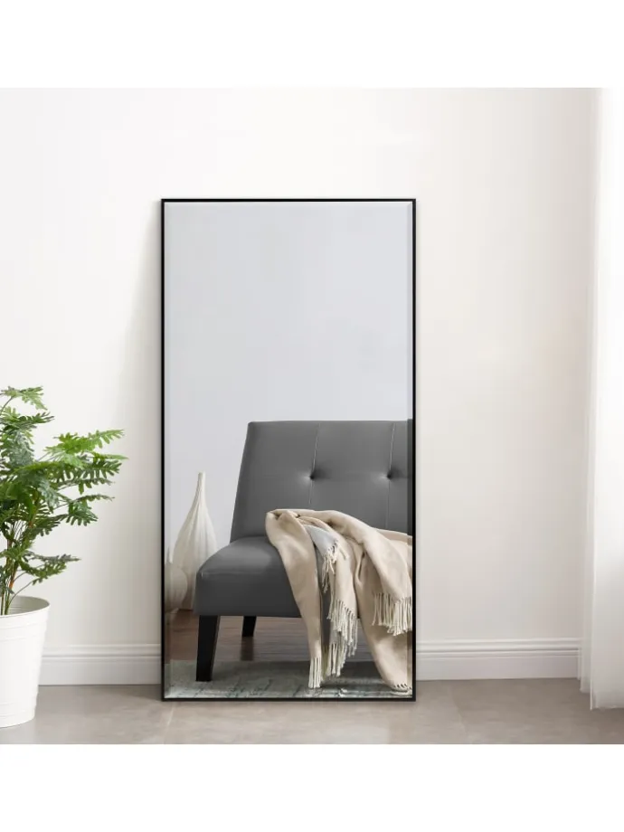 Wandspiegel Novoli in Schwarz (H)100cm (B)50cm