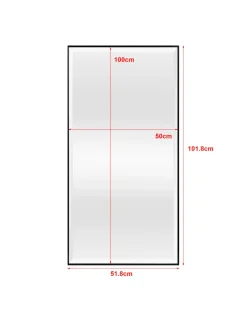 Wandspiegel Novoli in Schwarz (H)100cm (B)50cm