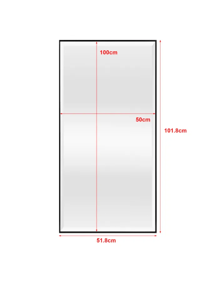 Wandspiegel Novoli in Schwarz (H)100cm (B)50cm