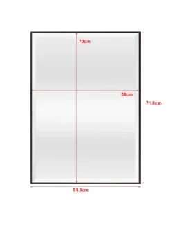 Wandspiegel Novoli in Schwarz (H)70cm (B)50cm