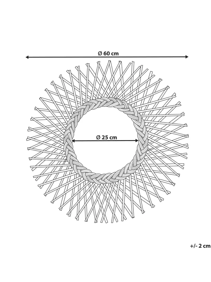 Wandspiegel TAGOLU in Schwarz - (W) 60 x (H) 60 x (L) 1 cm