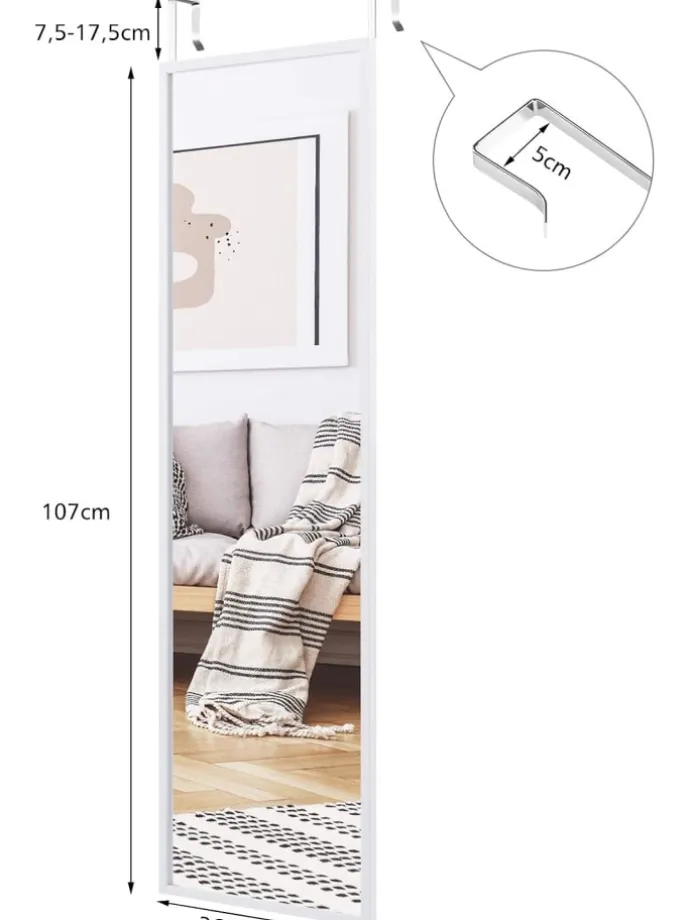 Wandspiegel 107x36,5cm in Weiß