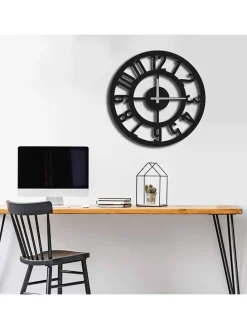 Wanduhr in Schwarz - Ø 49 cm