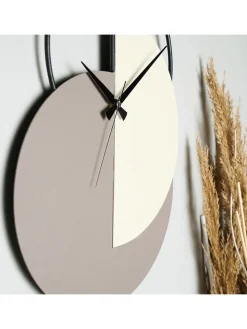 Wanduhr "Madeco" in Grün/ Hellgrau/ Creme - (B)30,5 x (H)68 cm