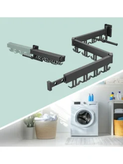 Wand-Wäscheständer in Schwarz