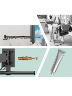 Wand-Wäscheständer in Schwarz