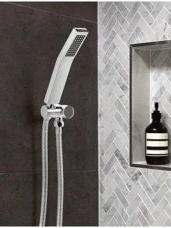 Wannenarmaturen AMBORO in Silber/Schwarz - (W) 3.5 x (H) 20 x (L) 1.5 cm