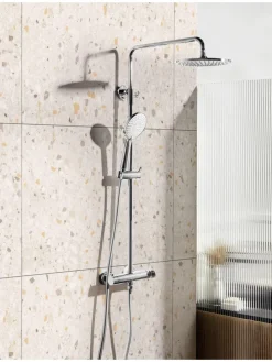 Wannenarmaturen CATAMARCA in Silber - (W) 23 x (H) 85 x (L) 38 cm