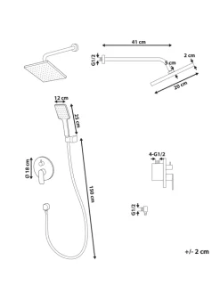 Wannenarmaturen GUARATUBA in Silber - (W) 25 x (H) 175 x (L) 41 cm