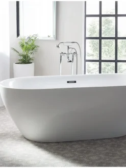 Wannenarmaturen HEBBE in Silber - (W) 27 x (H) 98 x (L) 10 cm