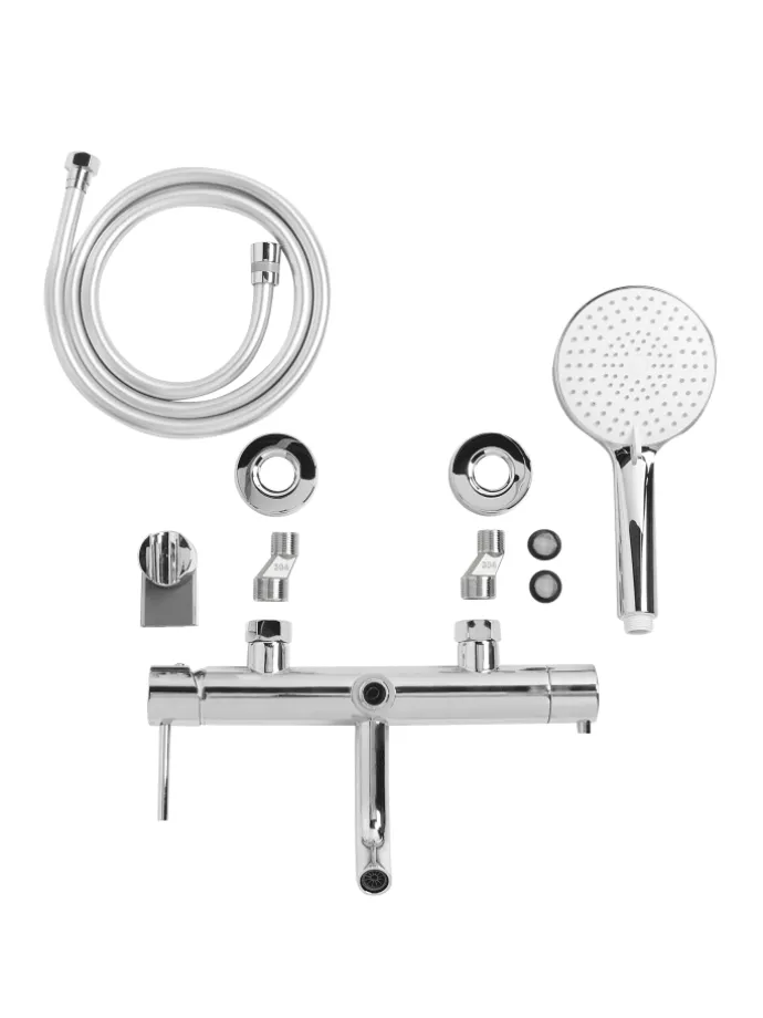 Wannenarmaturen MELIQUINA in Silber - (W) 31 x (H) 164 x (L) 12 cm