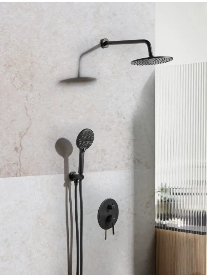 Wannenarmaturen PUELO in Schwarz - (W) 23 x (H) 180 x (L) 41 cm