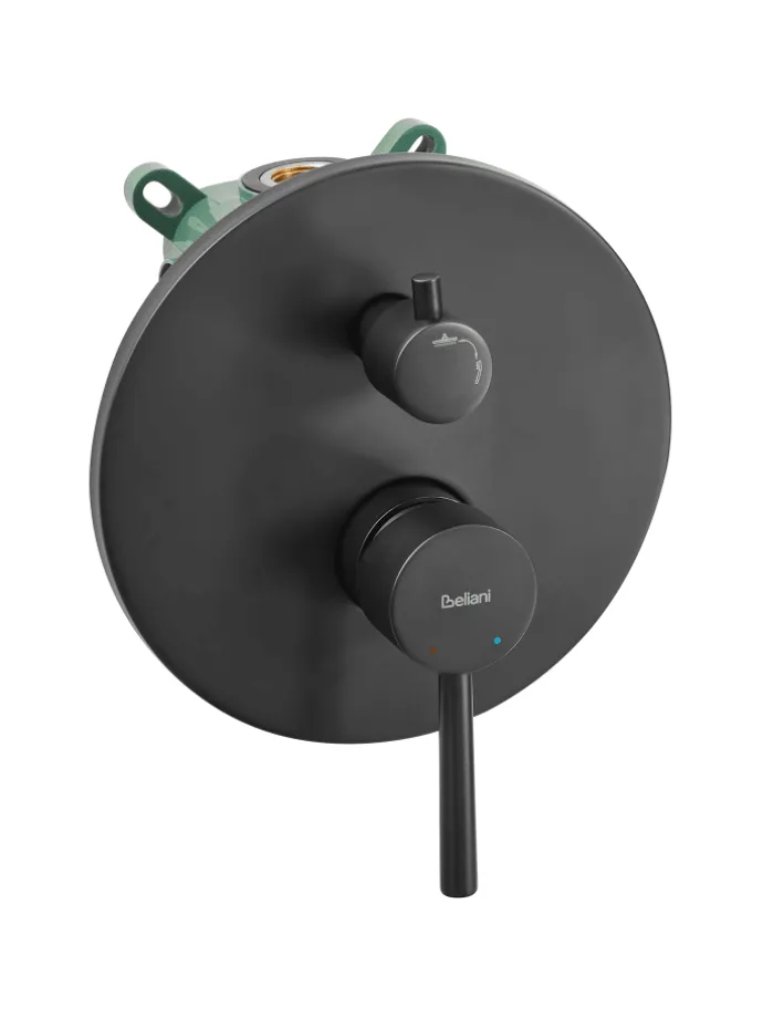 Wannenarmaturen PUELO in Schwarz - (W) 23 x (H) 180 x (L) 41 cm