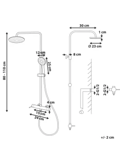 Wannenarmaturen PUYEHUE in Schwarz - (W) 24 x (H) 81 x (L) 30 cm