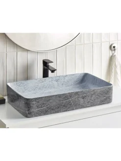 Waschbecken ARTAJ in Grau/Schwarz - (W) 61 x (H) 11 x (L) 35 cm