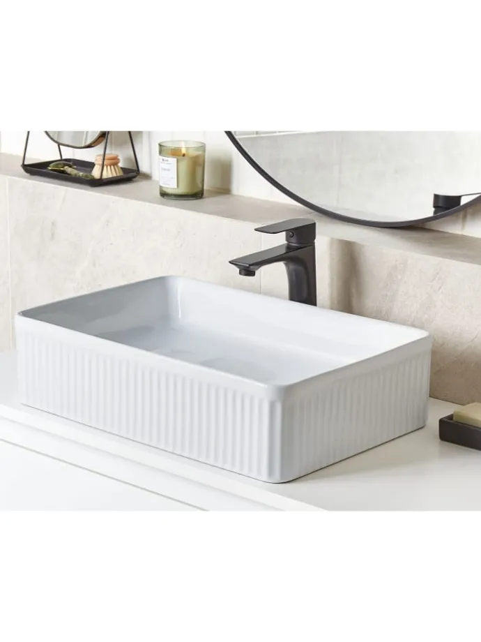 Waschbecken GELDO in Weiß - (W) 50 x (H) 13 x (L) 34 cm