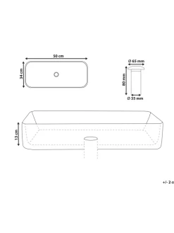 Waschbecken GELDO in Weiß - (W) 50 x (H) 13 x (L) 34 cm