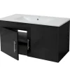 Waschbecken mit Unterschrank D16, Schwarz