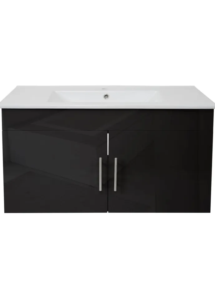 Waschbecken mit Unterschrank D16, Schwarz