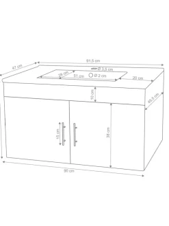 Waschbecken mit Unterschrank D16, Grau