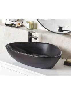 Waschbecken TIRIG in Schwarz - (W) 60 x (H) 14 x (L) 39 cm