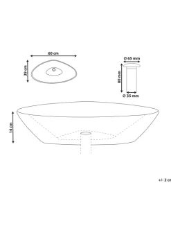 Waschbecken TIRIG in Schwarz - (W) 60 x (H) 14 x (L) 39 cm