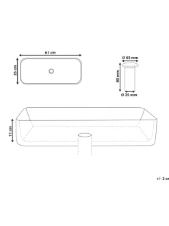 Waschbecken ULUA in Weiß - (W) 61 x (H) 11 x (L) 35 cm